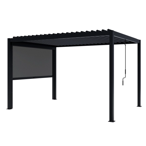 Zestaw Pergola ogrodowa tarasowa aluminiowa NORDVIC Skyline 3 x 4 m Antracyt + Roleta 3 m
